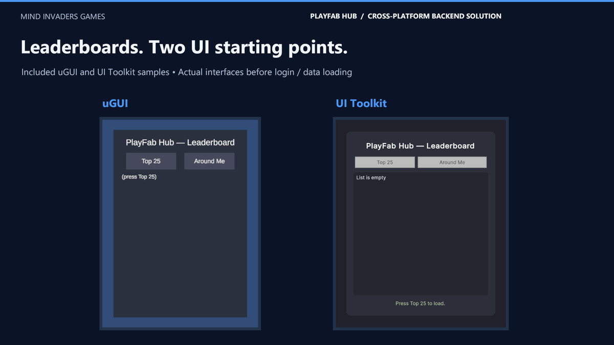 PlayFab Hub - Cross-Platform Backend Solution