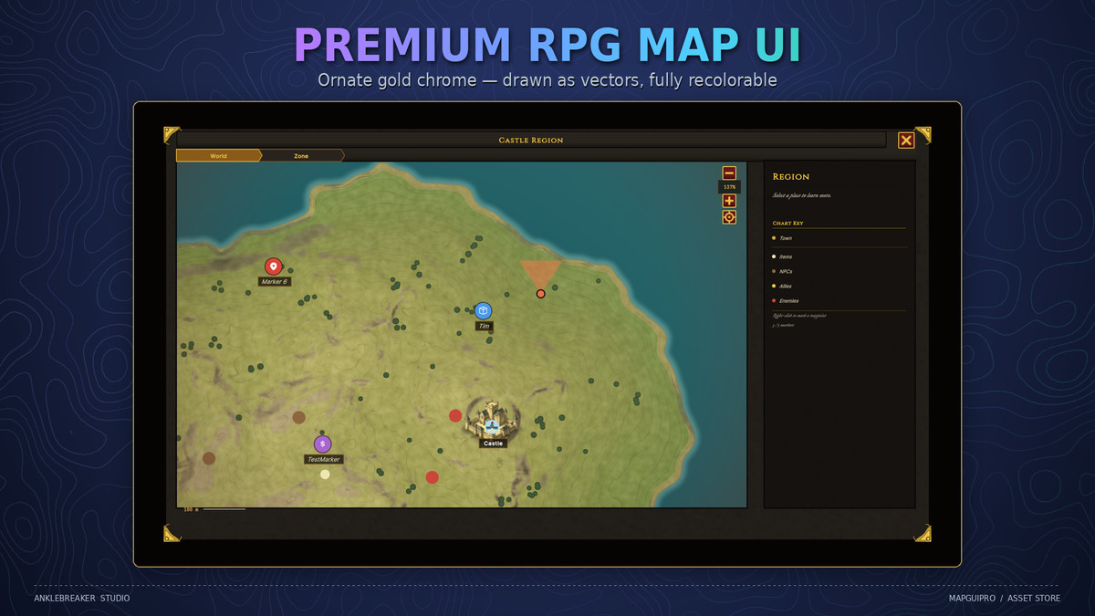 Map GUI Pro - Minimap, Map & Compass