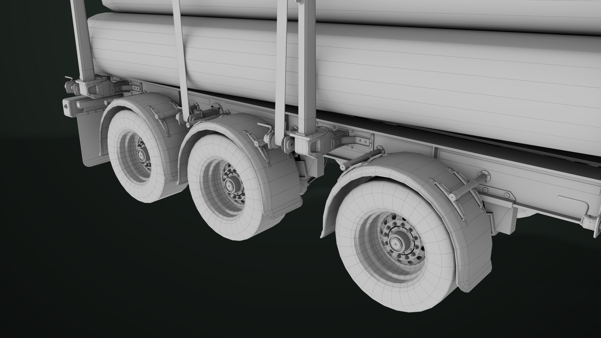 Truck 07 Log Trailer Green Version URP HDRP Textures