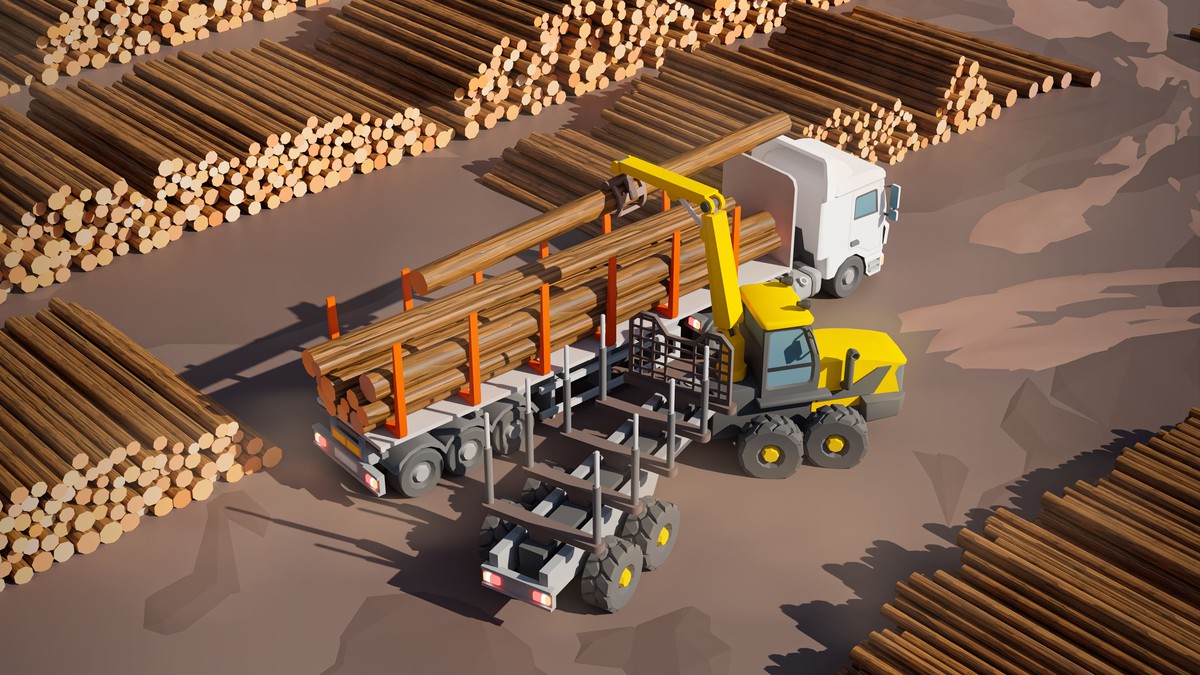 Logging Facility - Low Poly 3D Models Pack