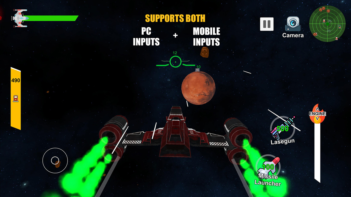 3D Spaceship Controller with Modular Weapon System for Mobile & PC