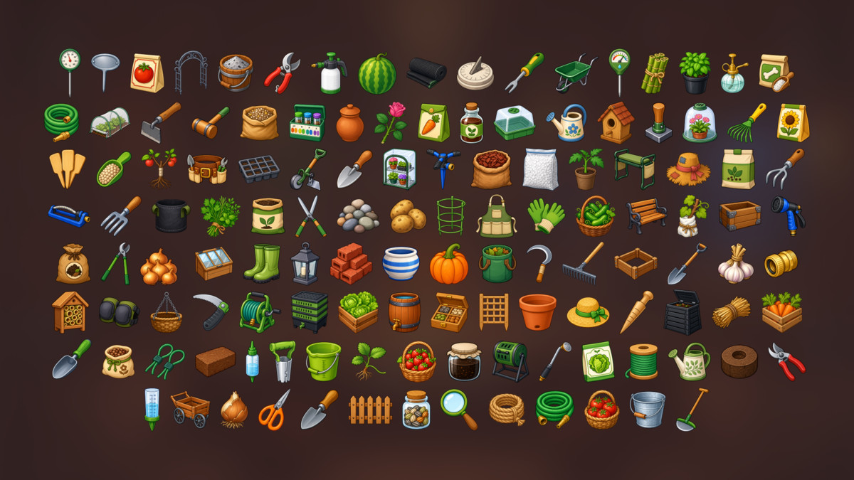 Gardening Horticulture Garden Tools Plants Greenhouse Farming Icons Pack
