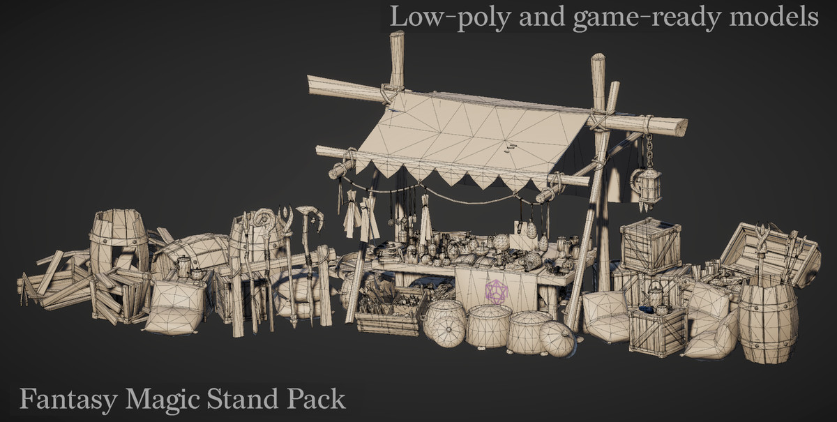 Stylized Fantasy Magic Market Stand