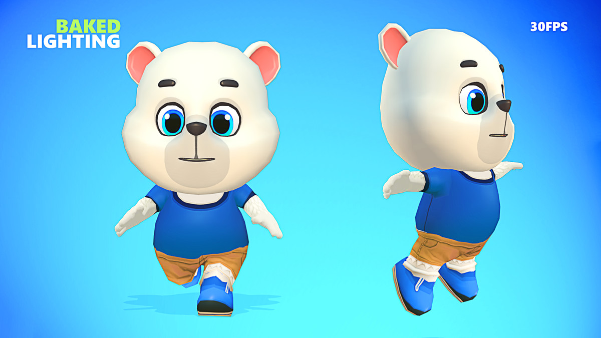 Polar Bear Lowpoly Animated