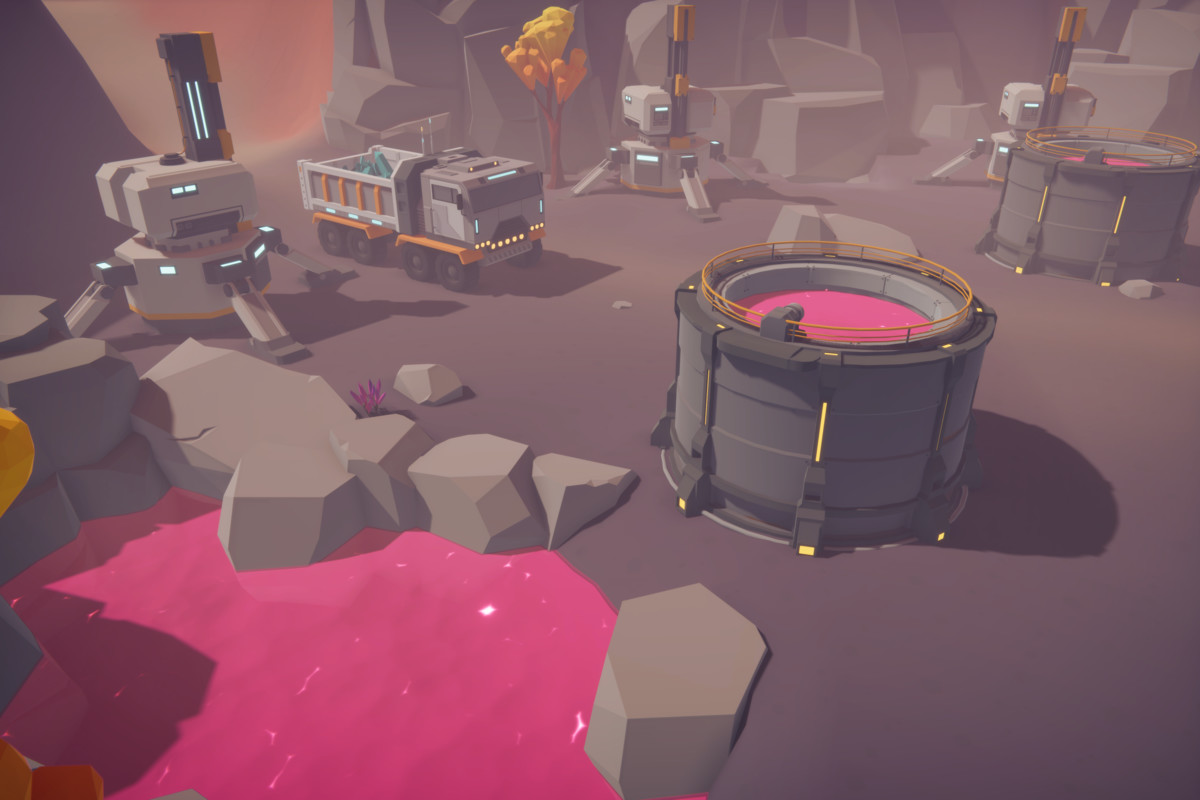 Low Poly Sci-Fi Military Resource Base