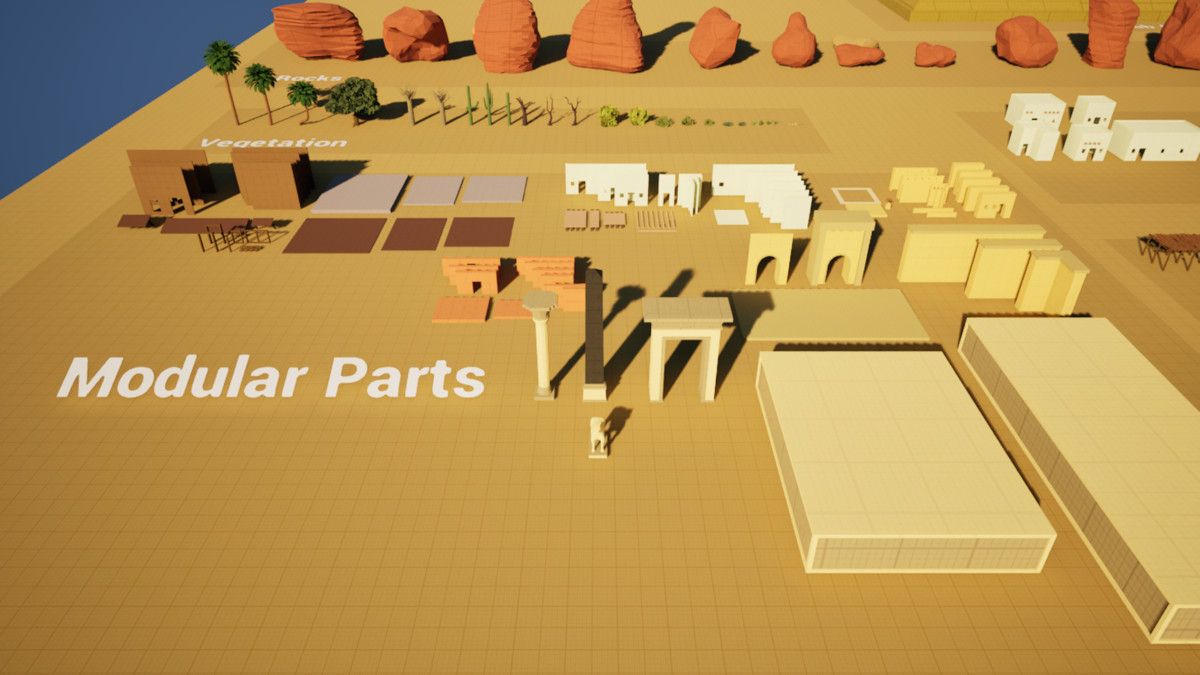 Desert Blockout Kit – 236 Modular Assets | Villages, Temples & Open Worlds