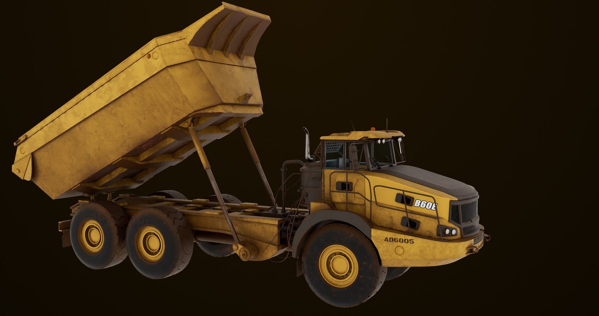 Articulated Dirty Mining Truck 03 URP HDRP Textures