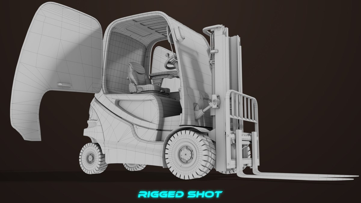 Forklift Truck 01 Orange URP HDRP Textures