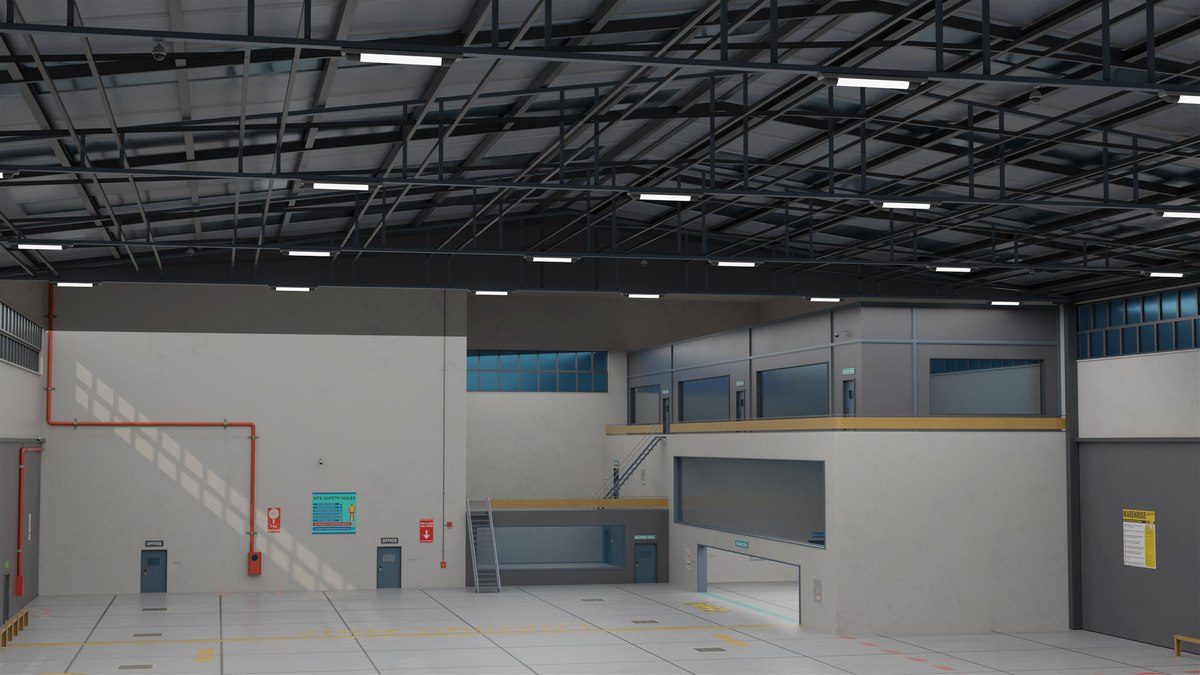 Logistic Cargo Warehouse Interior and Exterior URP HDRP Textures