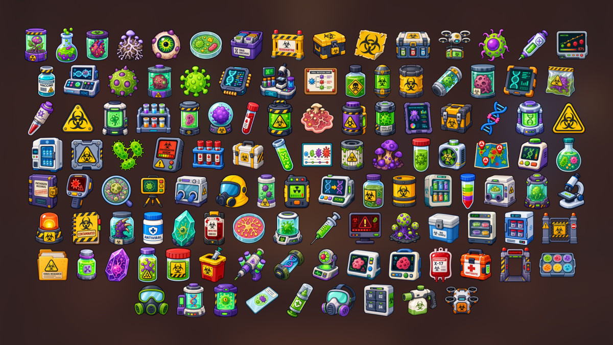 Virus Research Biohazard Laboratory Mutation Icons Pack