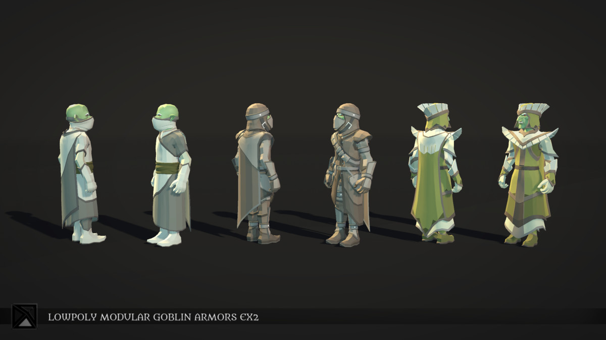 Low Poly Goblins Modular Armors Bundle - LOWPOLY MEDIEVAL FANTASY SERIES
