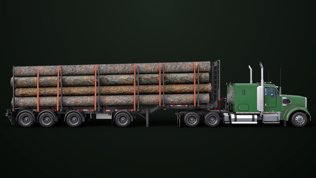 Truck 07 Log Trailer with All Loads Collection