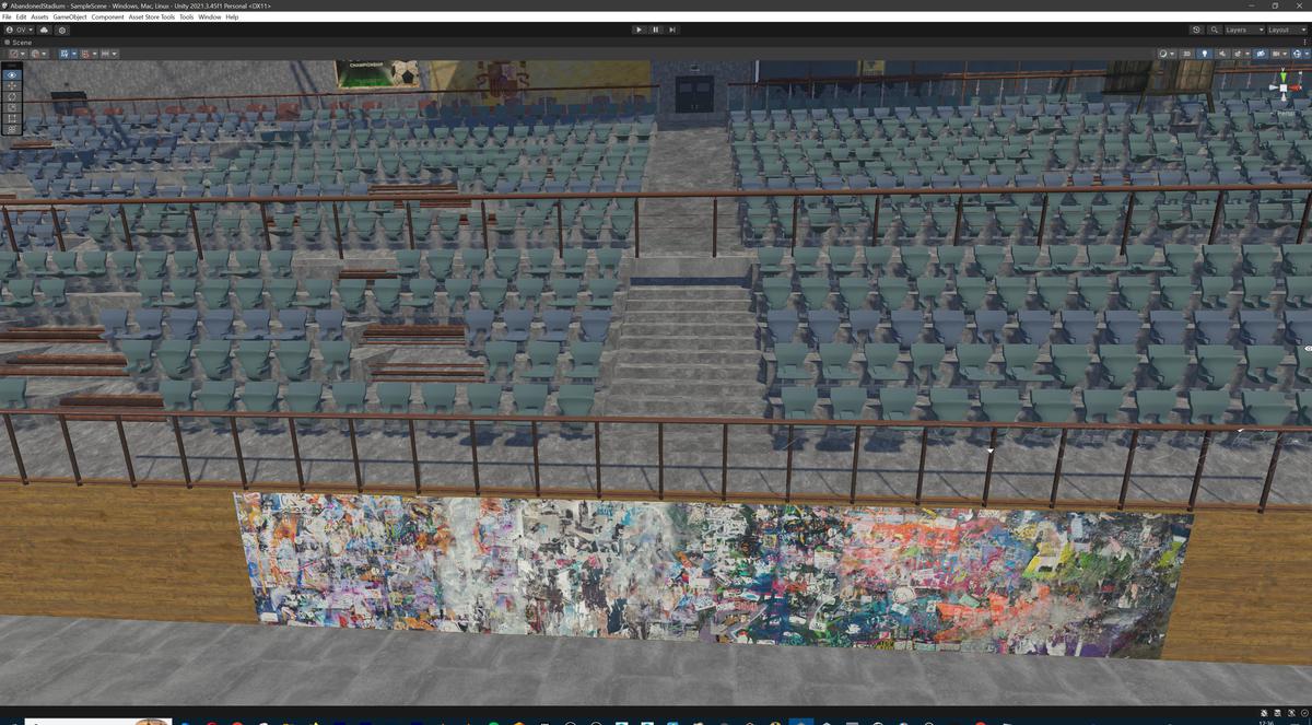 Abandoned Post-Apocalyptic Football Stadium - Modular Environment 3d Level