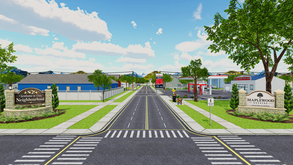American Suburban Neighborhood – Modular Houses, Interiors & Mobile Optimized