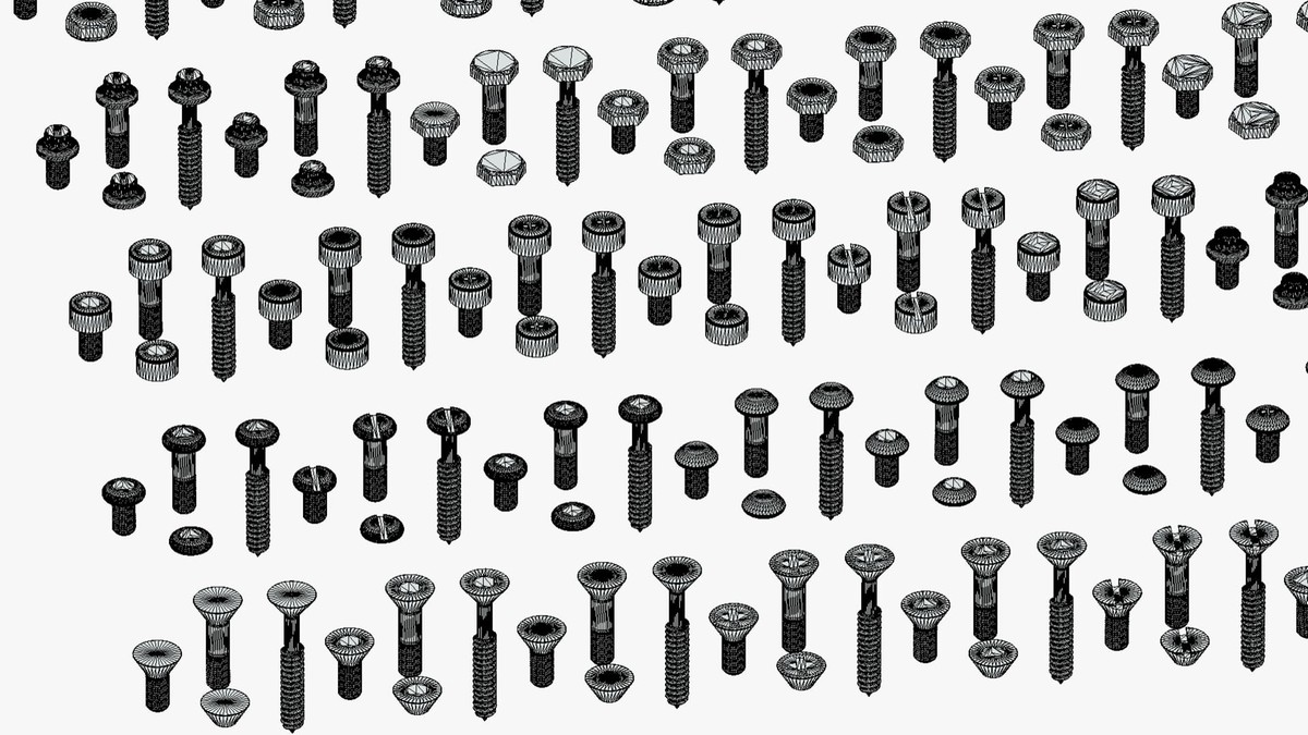 308 Bolt Screw & Head Pack - Low Poly Realistic Kitbash - Industrial Props Set