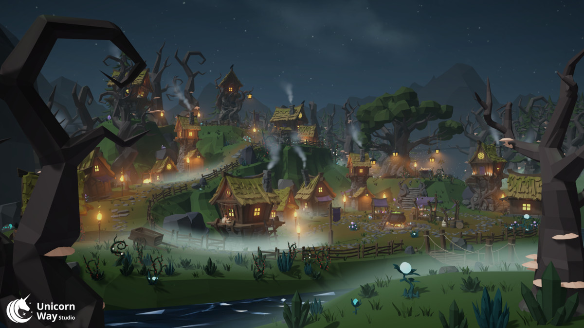 Fantasy Witch Village - Low Poly Stylized Pack