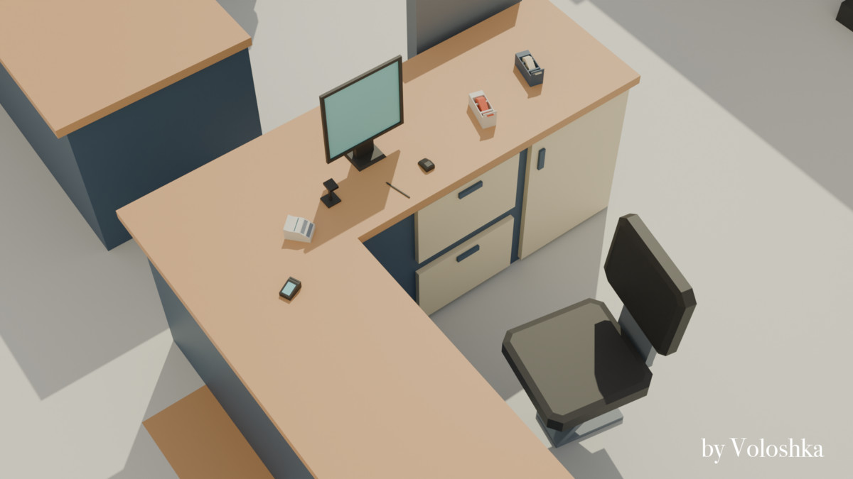 Modular Post Office & Sorting Center Low-Poly
