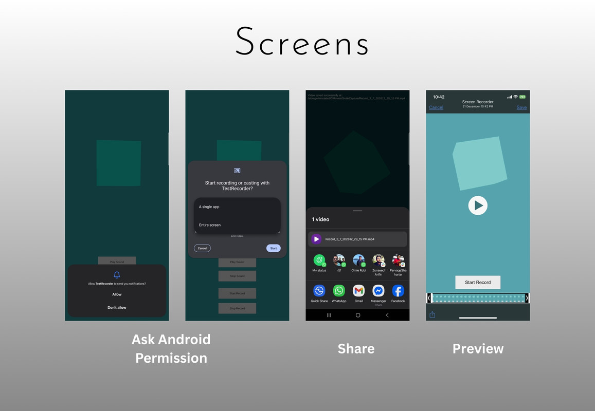 Native Screen Recorder For Android & iOS