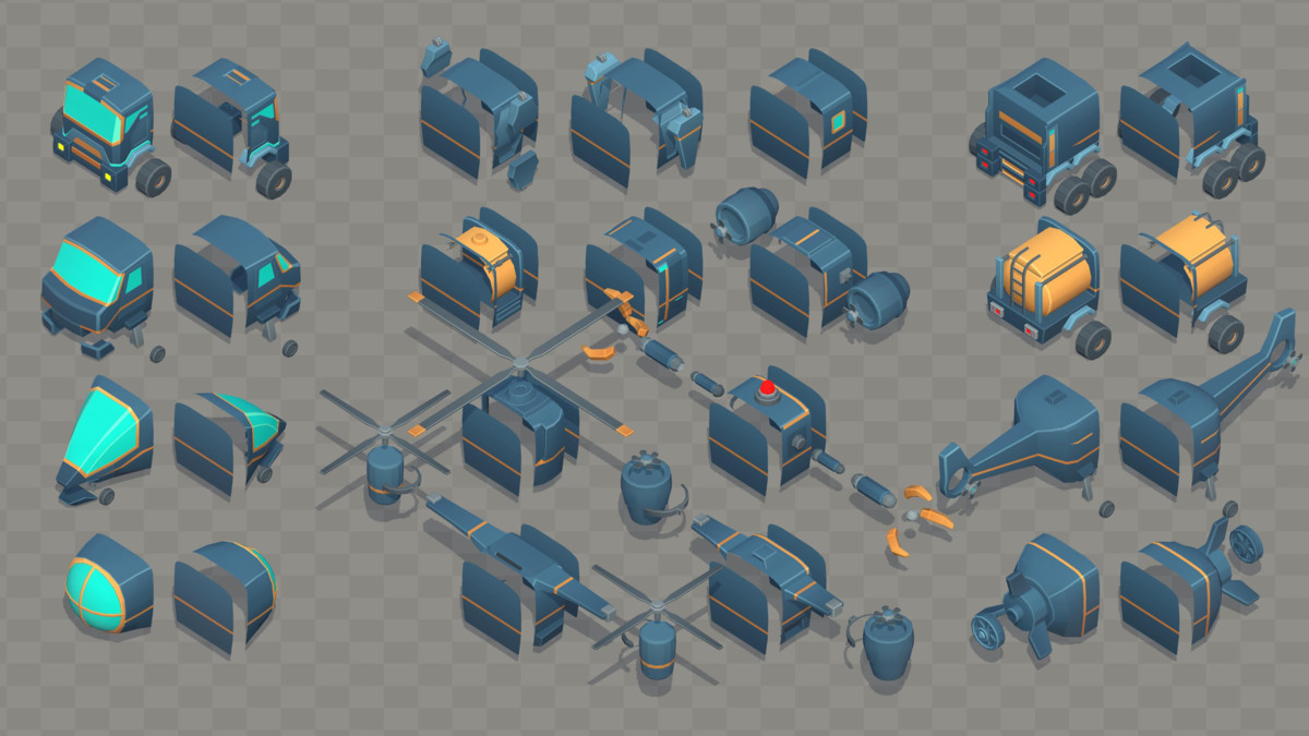 Low Poly Sci-Fi Modular Vehicle
