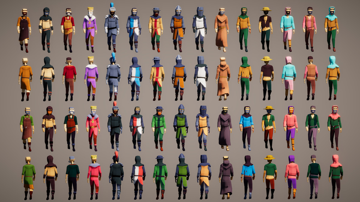 3D Characters Lowpolly Bundle 6