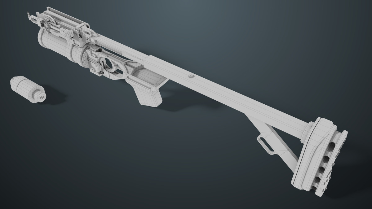 Grenade Launcher 03 Standalone Black URP HDRP Textures