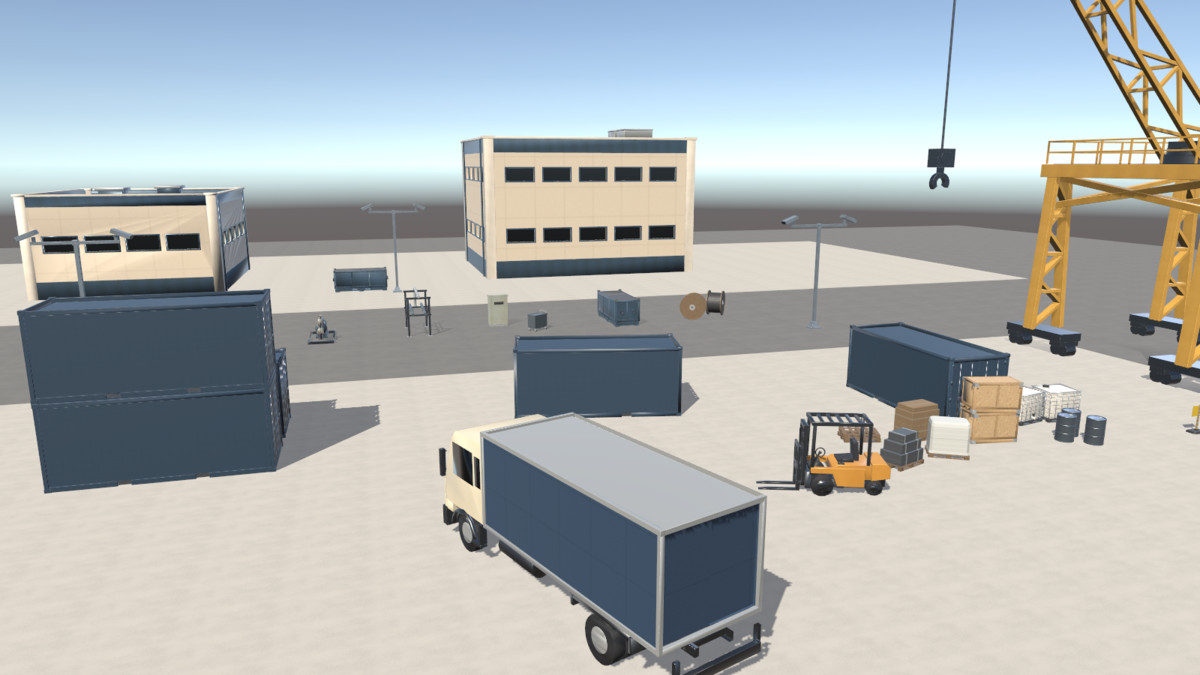 Stylized Industrial Yard - 3D Models & Isometric Sprites