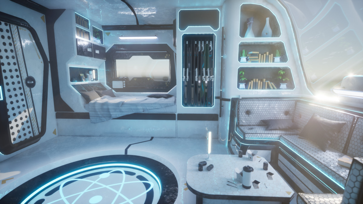 Futuristic Living Quarters – Sci-Fi Interior Habitat