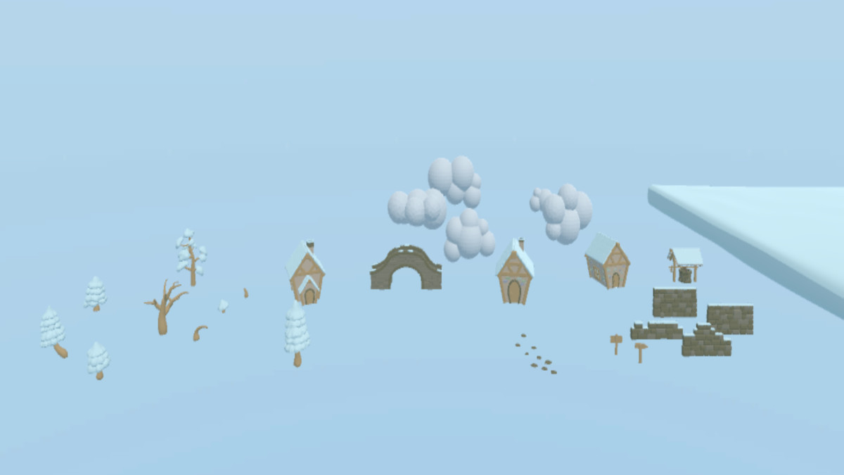 Cozy Snowy Environment - Low Poly