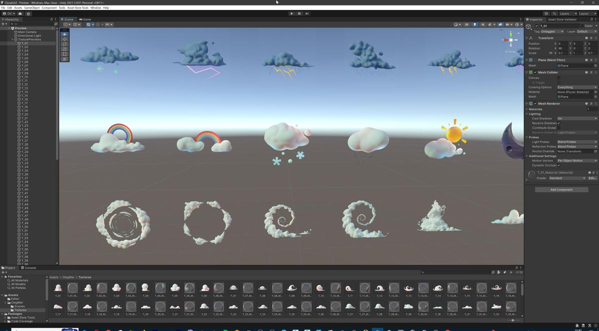 Stylized Cartoon Clouds and Weather Icons Pack (111 2K PNG Textures with Alpha)