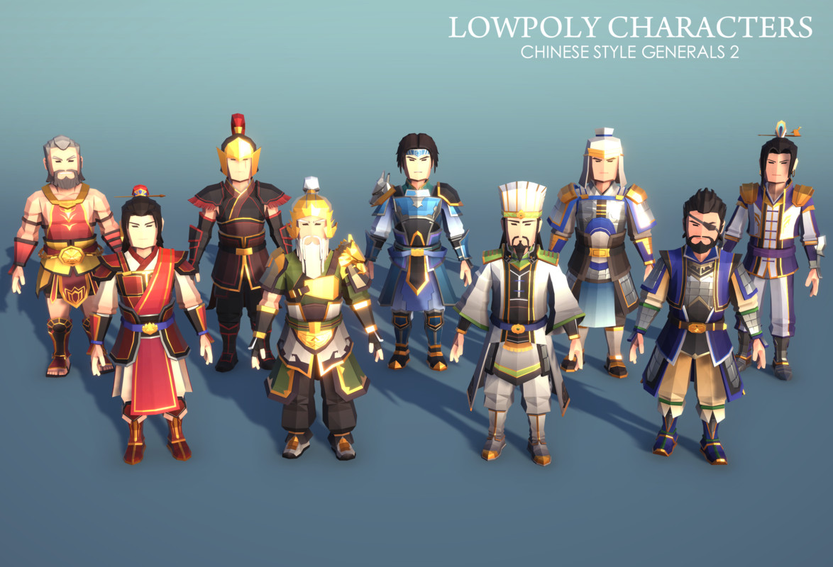 LowpolyCharacters_ChineseStyle Generals 2