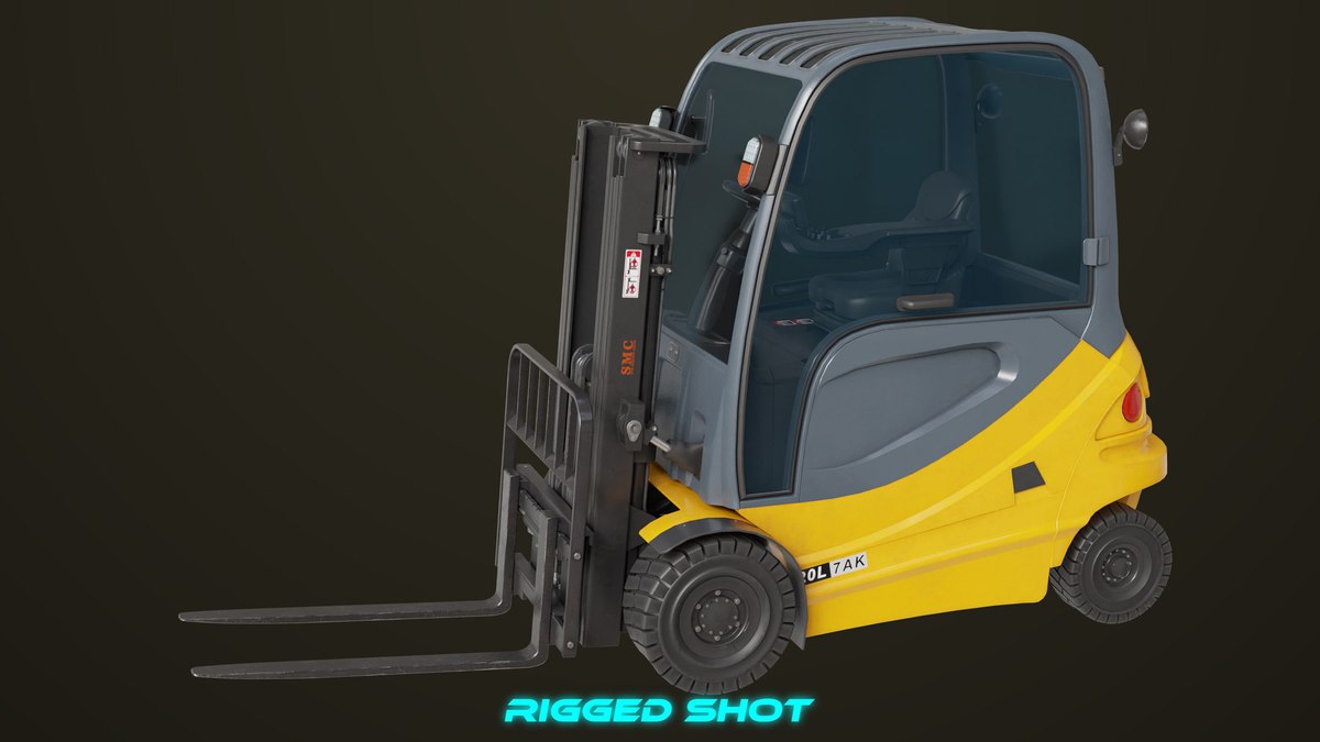 Forklift Truck 01 Yellow URP HDRP Textures