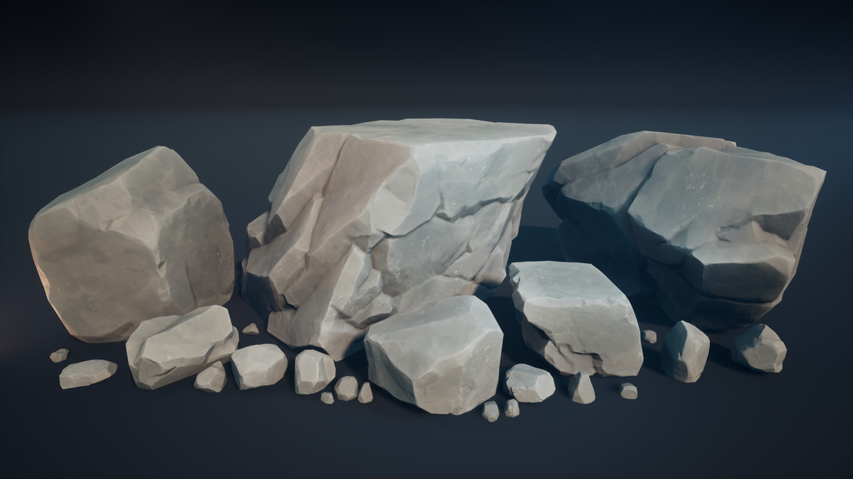 100 Stylized Modular Rocks