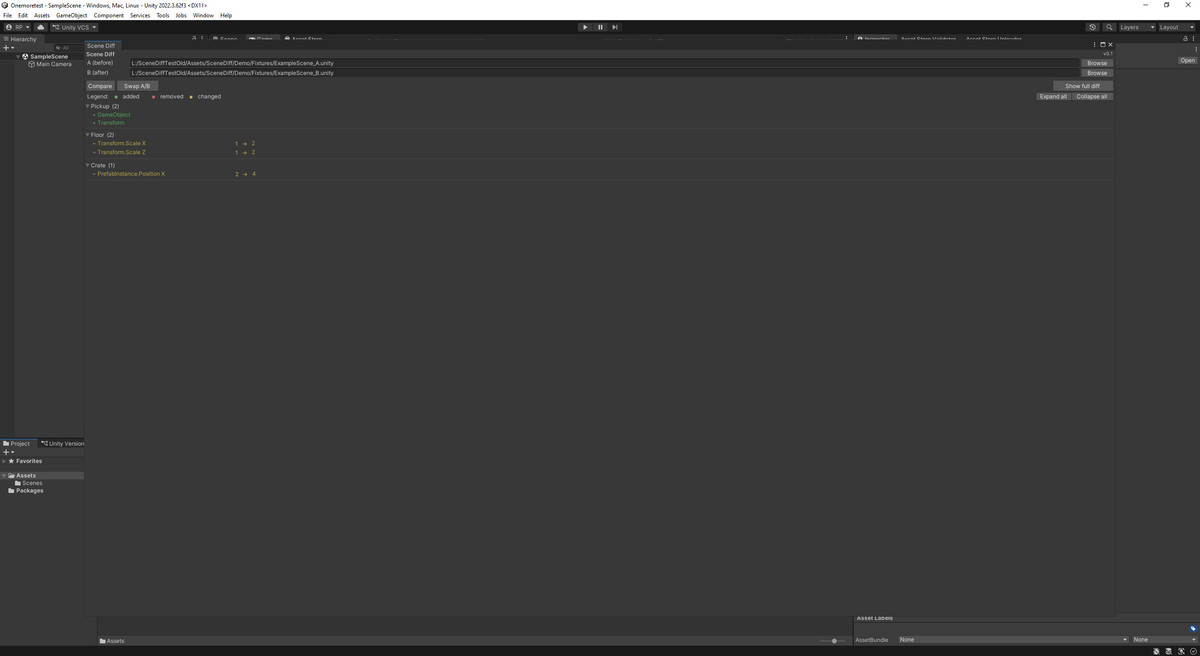 Scene Diff — Reliable Scene & Prefab Comparison