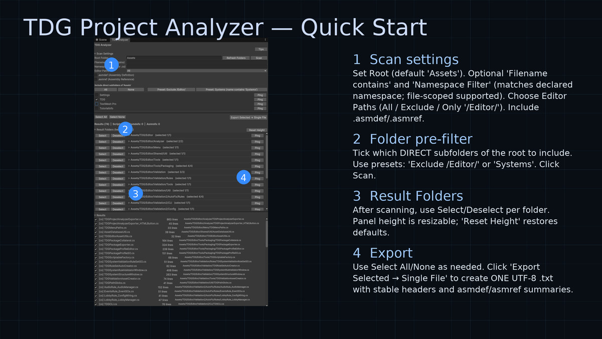 TDG Project Analyzer