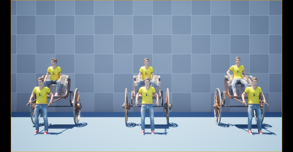 Hand Pulled Rickshaw Animation