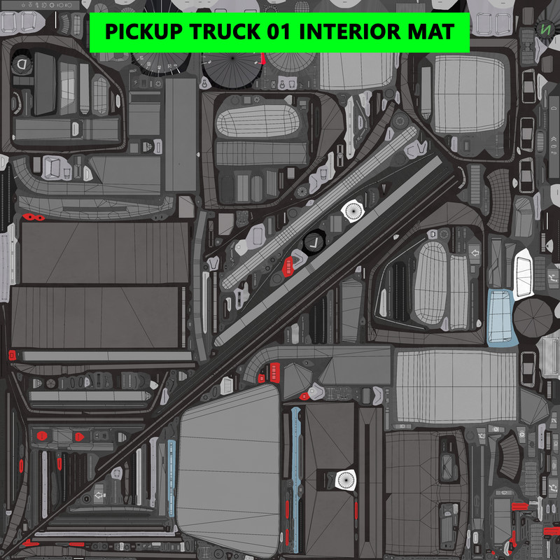 Pickup Truck01 Orange URP HDRP Textures