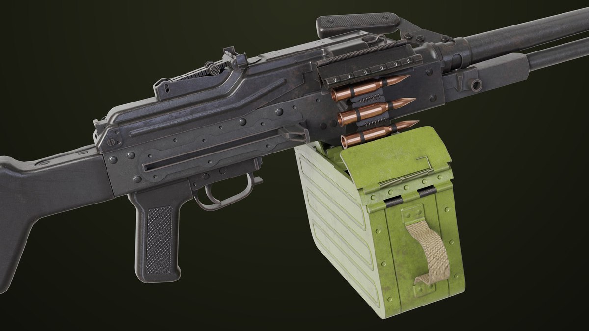 Machine Gun 11 Metal URP HDRP Textures