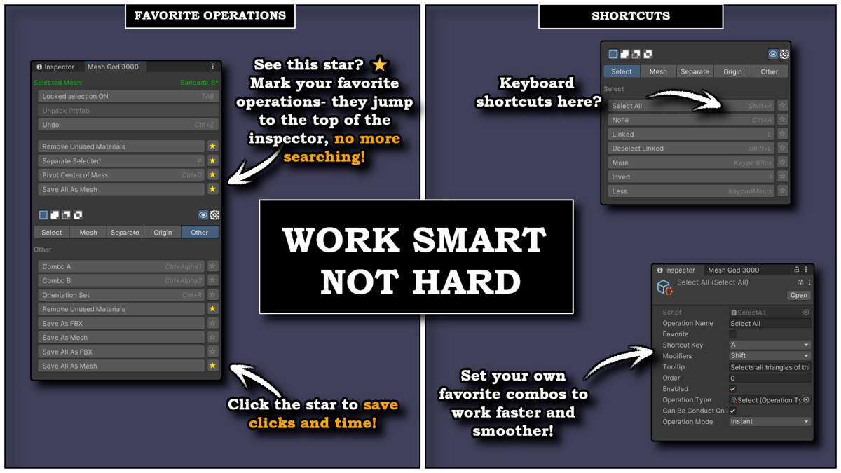 Mesh God 3000 – Mesh Extractor, Pivot & Shading Tools