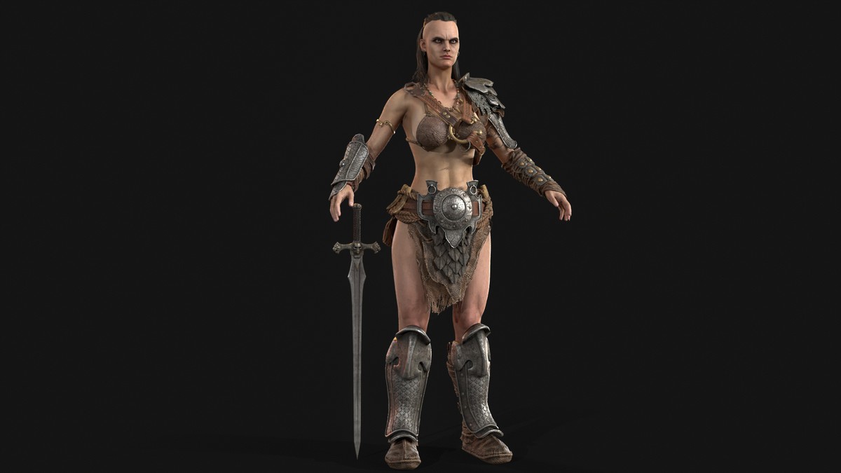 Barbarian Girl Game Ready