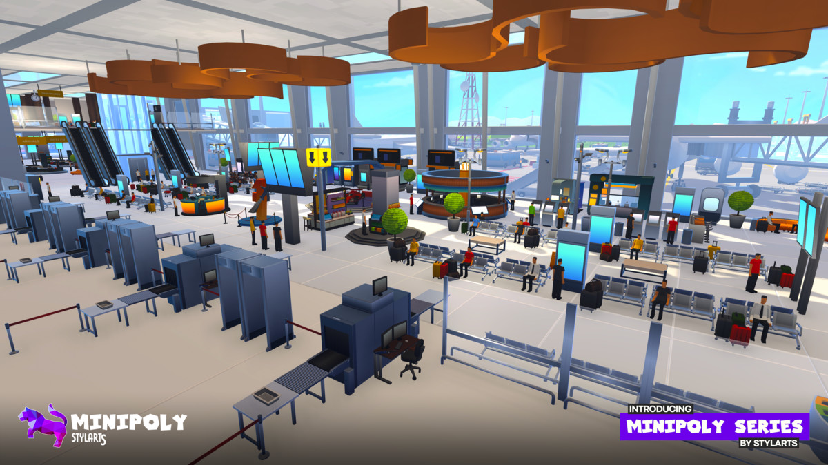 Modular Airport Fatpack - Minipoly Series ( Stylized Lowpoly Environment )