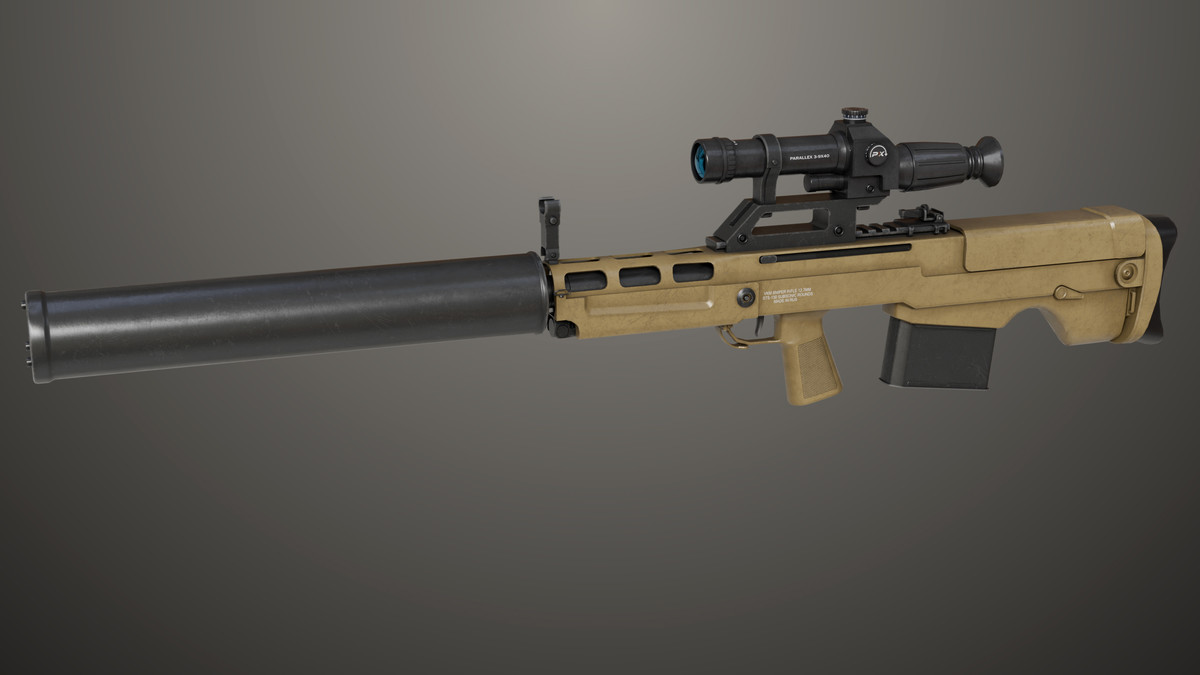 Sniper 05 Black and Sandal Single Mat URP HDRP Textures