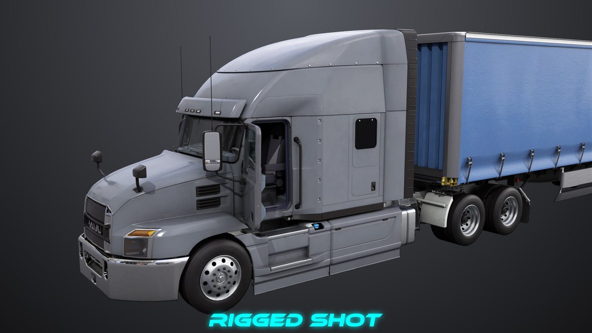 Heavy Truck 05 Curtainsider Trailer URP HDRP Textures