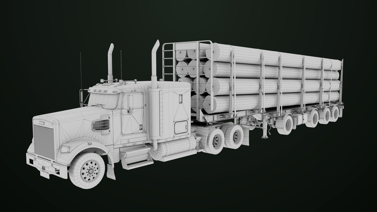 Truck 07 Log Trailer with All Loads Collection