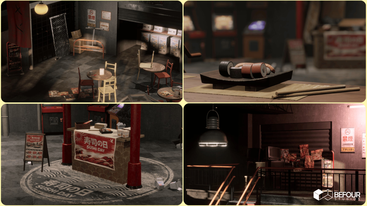 Japanese Old Shopping Mall Environment (Modular, Asian, Abandoned)