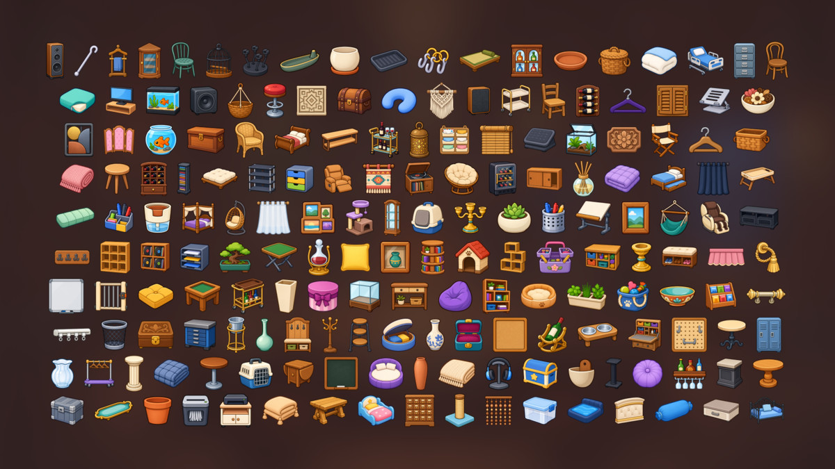 Furniture Home Decor Storage Office Pet Interior Icons Pack