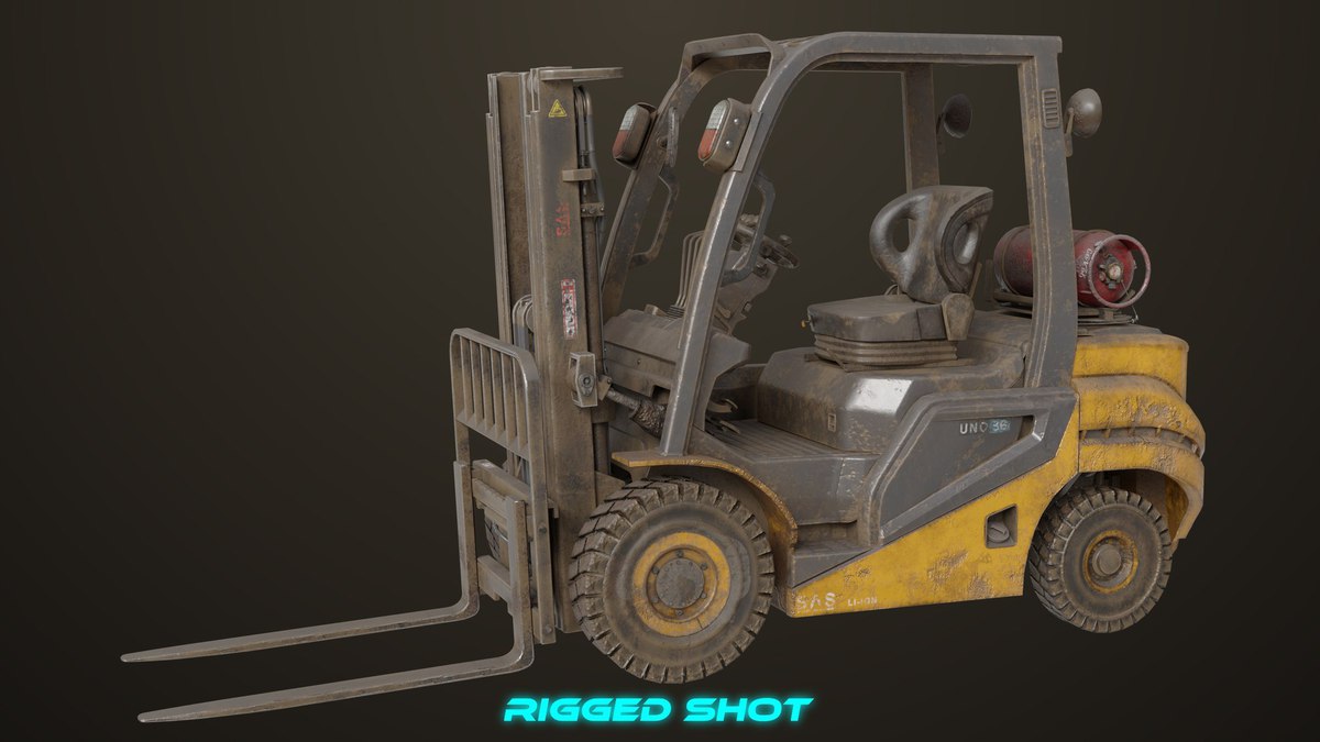 Dusty Forklift Trucks URP HDRP Textures