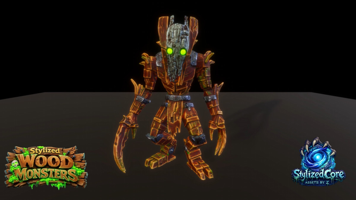 Wood Monsters Pack 1 – 4 Stylized Animated Creatures (LOD + Skins)