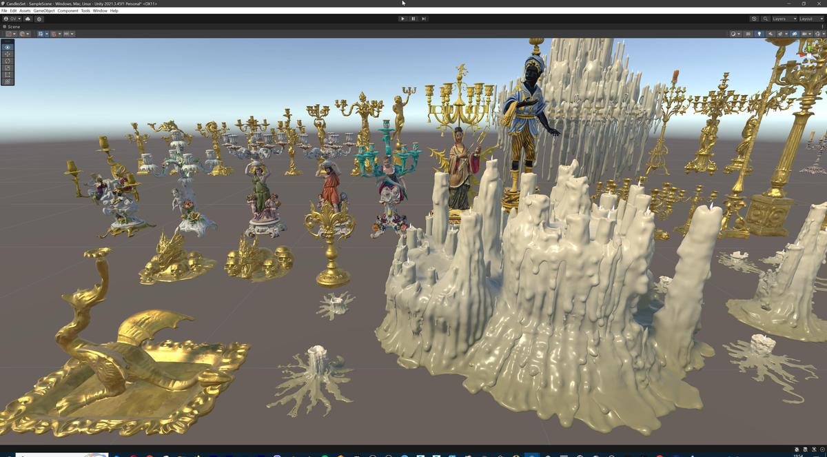 Ornate Candles, CandleHolders, and Wax Sculptures - 133 Models Set