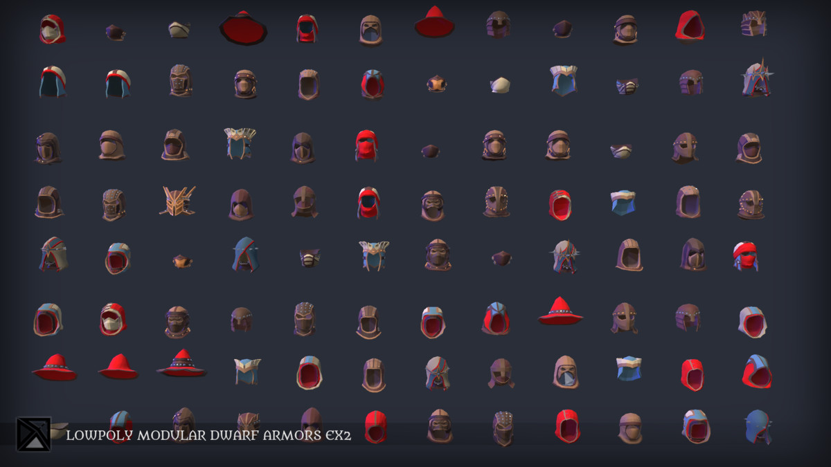 Lowpoly Dwarves Modular Armors Bundle- MEDIEVAL FANTASY SERIES