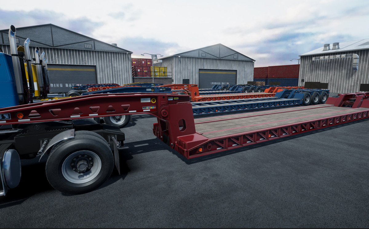 80s Cabover Truck with lowboy trailer
